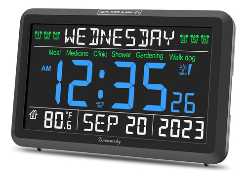 Digital Clock With Date And Day Of Week For Seniors - Large 