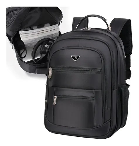 Mochila Masculina Impermeável Faculdade Alça Reforçada Preto
