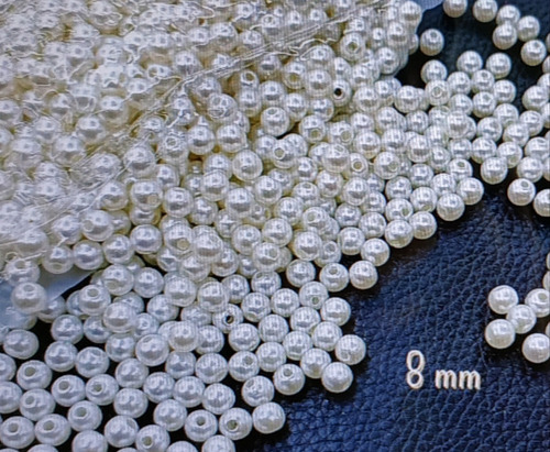 Perlas Perforadas Blancas 5 / 6 Y 8mm. Pack De 25 Gramos 