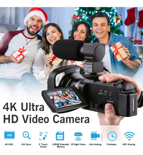 Andoer 4k 60fps Ultra Hd Cámara De Vídeo Digital Dv Videocám