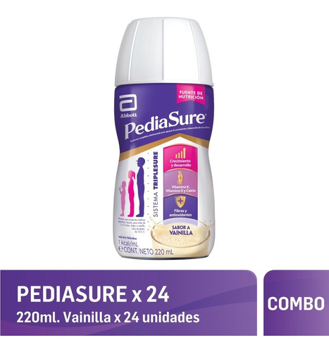 Pediasure Suplemento Liquido Vainilla Abbott 220 Ml X 24 Un