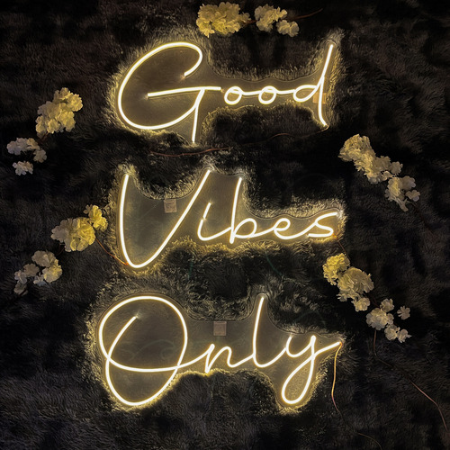 Letrero Led Neón Good Vibes Only Luminoso Decoración