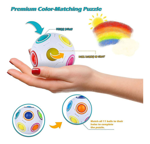 Cubo Magico Yj Bola Arcoiris Puzzle Juego De Ingenio