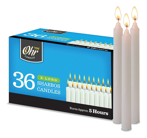 Shabbos Velas, Blanco, 5 Hour, 36