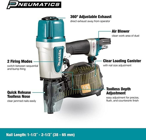 Clavadora Neumática (2-1/2'') Makita An613