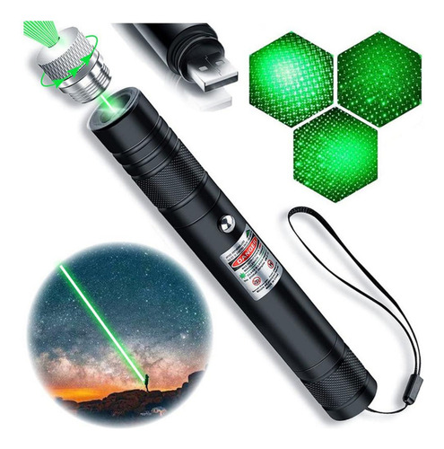 Puntero Verde De Alta Potencia, Recargable, Carga Usb