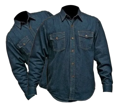 Camisa En Jean Índigo (7) Onzas Dotación Hombre X Unidades
