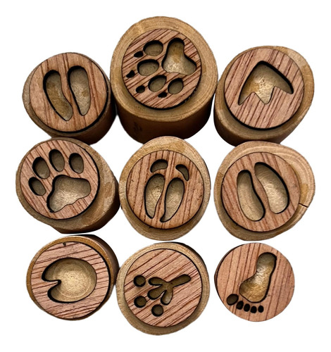 9x Animal Track Stamps Diy Clay Estilo C S 2,5-3,5 Cm