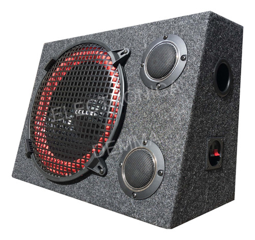 Woofer 10´´ + 2tweeter + Cajon Alfombrado Con Bornera 120rms