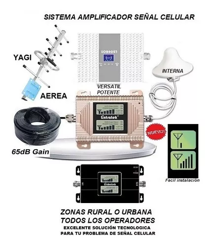 Kit Antena Amplificador Doble Banda Señal Celular Red3.5 4g