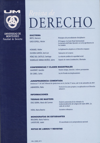 Revista De Derecho N° 2 Universidad De Montevideo