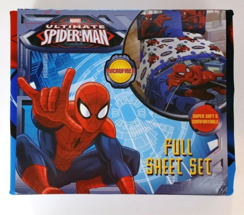 Sabanas Spiderman De Marvel Plaz Y Media Para Niños