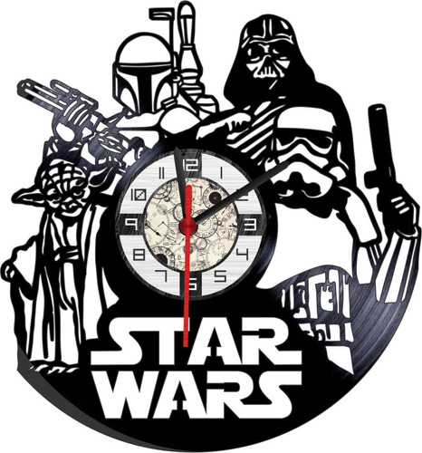 Reloj En Vinilo Lp Star Wars Guerra De Las Galaxias