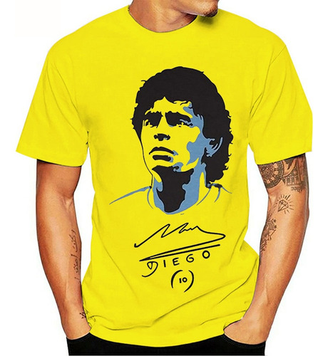 Camiseta De Manga Corta Estampada De Diego Maradona