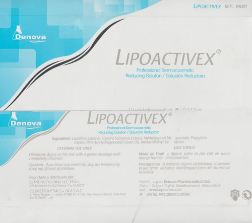 Lipoactivex Con L-carnitina, Alcachofa Mesoterapia