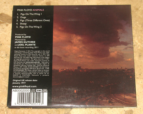Cd Pink Floyd - Animals (1977) Remaster C/ David Gilmour (Usado)