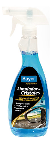 Limpiador De Cristales Auto Vidrios Aroma Base Agua 600ml