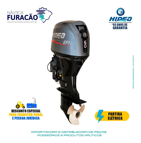Imagem 1 de 4 de Motor De Popa Hidea 4t 60hp Efi Ffel-t (partida Elétrica)