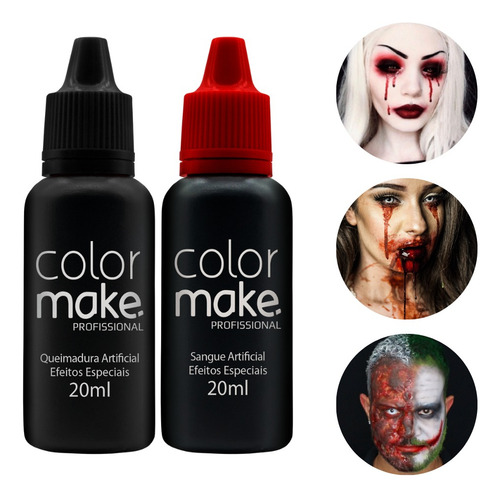 Kit 2un Sangue + Queimadura Colormake Helloween Cosplay