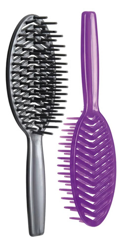 Escova Plástica Para Cabelo Santa Clara Kit Com 3