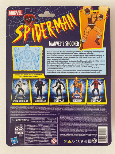 Shocker Spiderman Retro Marvel Legends Animated Series 6pulg (Usado)