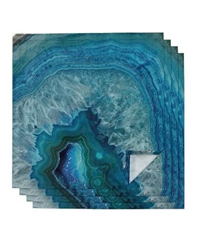 Kitchen Cloth Napkins Set Of 4,blue Gradient Onyx Abstract M
