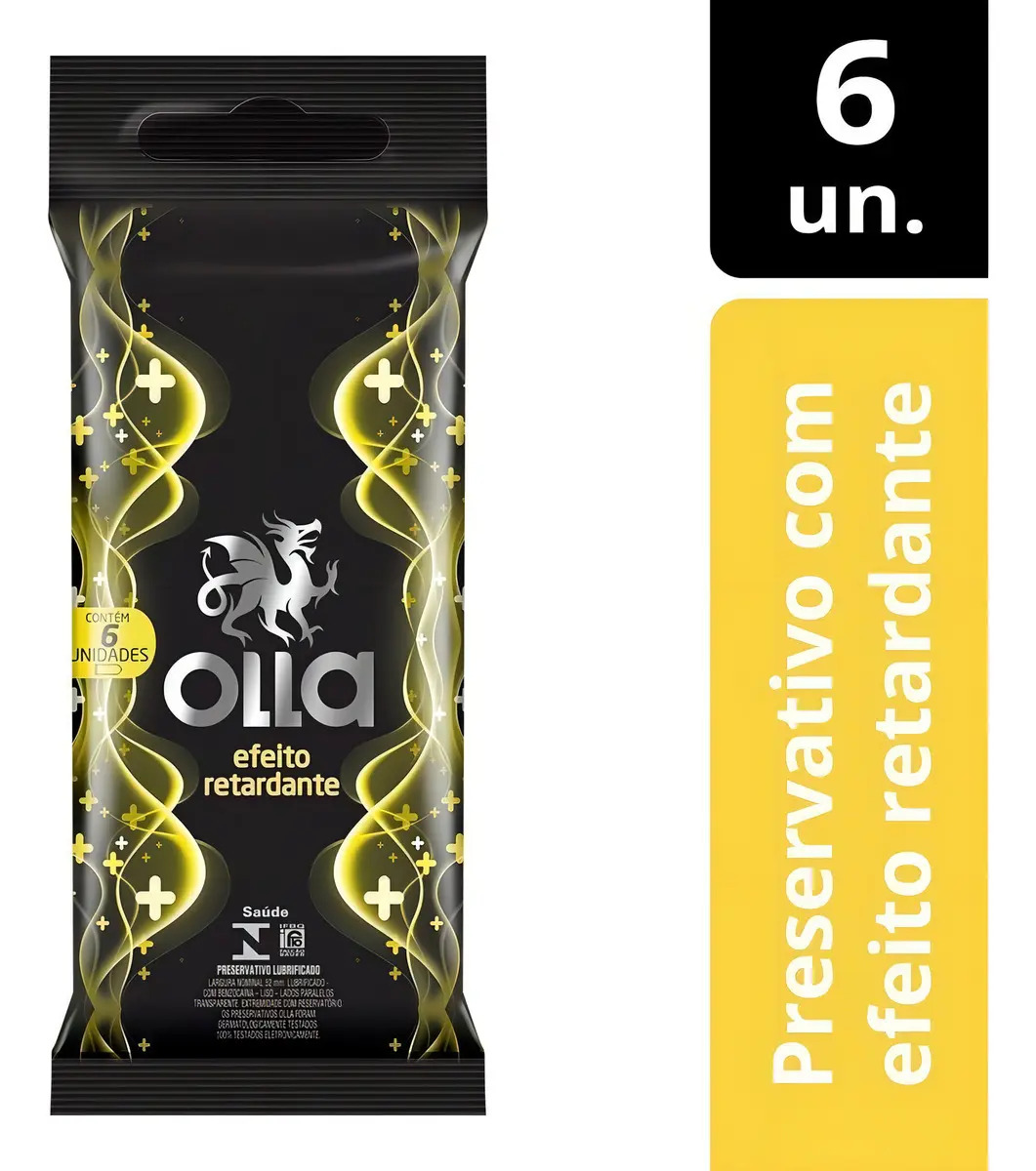 Preservativo Olla Efeito Retardante Camisinhas C/ 6 Un