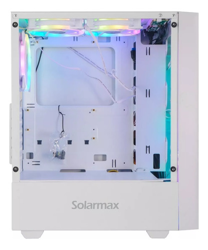 Gabinete Solarmax 5920 Blanco 6 Fan Rgb Vidrio Templado