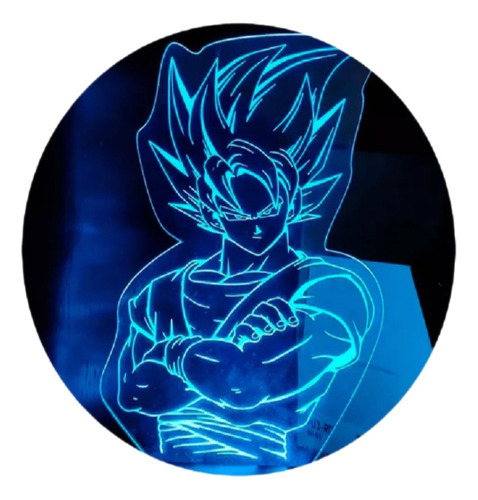 Lámpara Led 3d Goku Dragon Ball Rgb Regalo 7 Colores Táctil 