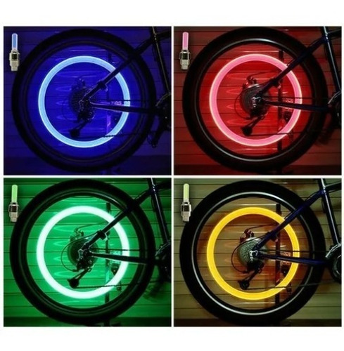 Kit 2 Bicos Neon Led Luz Xenon - Roda Pneu Moto Carro Bike