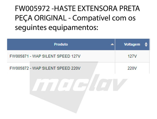 Imagem 2 de 2 de Haste Alça Completa Para Aspirador Wap Silent Speed