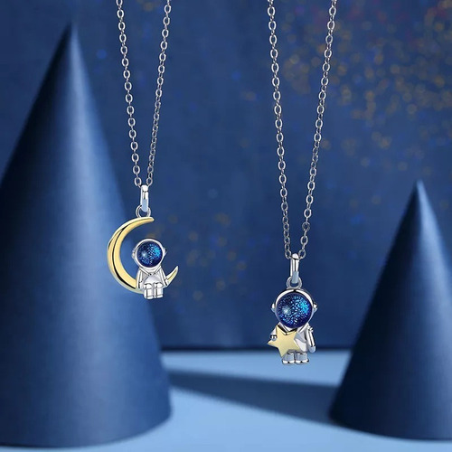 Collares De Parejas Luna Estrella Regalo Novios Día Del Amor