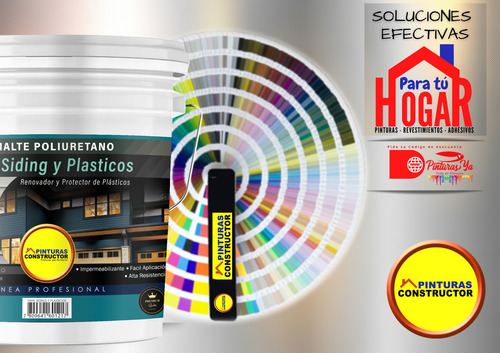 Pintura Poliuretano Siding Vinyl-pvc Negro Galón 4 Lts