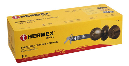 Imagen 3 de 5 de Juego De Cerraduras Chapas Para Puerta Llave-llave Hermex