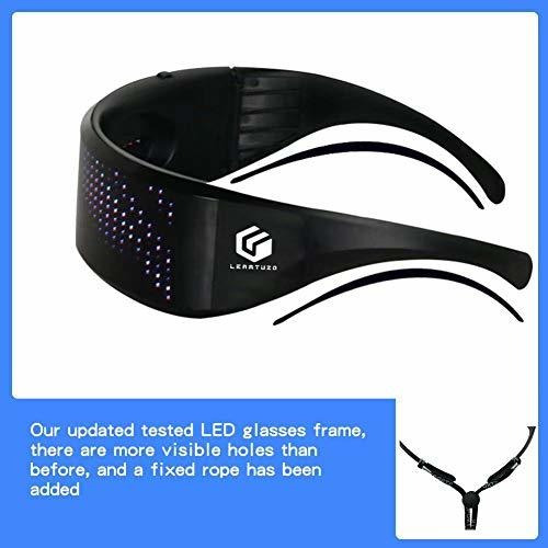 Imagen 2 de 6 de Leamtuzo, Gafas Led, Personaliza Mensajes Gafas Led Bluetoot