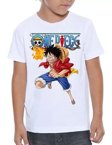 Camiseta Infantil One Piece Monkey D Luffy Anime Mangá #33