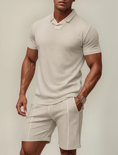 Conjunto Casual De Camisa Y Pantalones Cortos Holgados De Ma