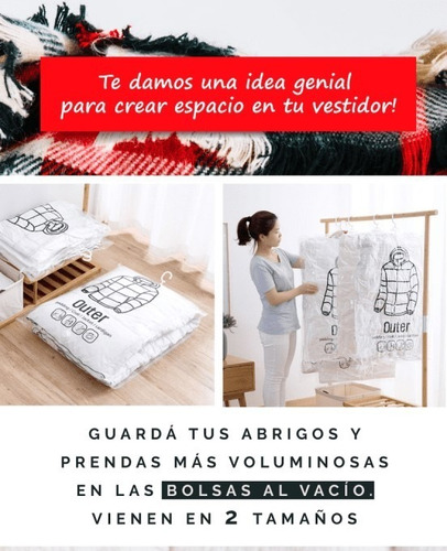 Imagen 2 de 4 de Bolsa Al Vacio Para Guardar Camperas Grande