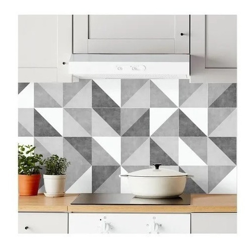 Imagen 1 de 1 de Lamina Vinilo Autoadhesivo 32 Azulejos Diagonal 15x15