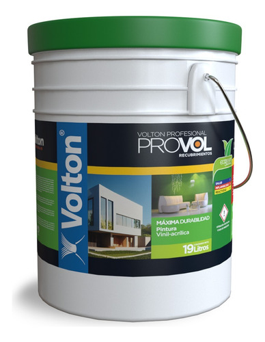 Pintura Vinílica Cub 19l Provol Color Blanco Marca Volton