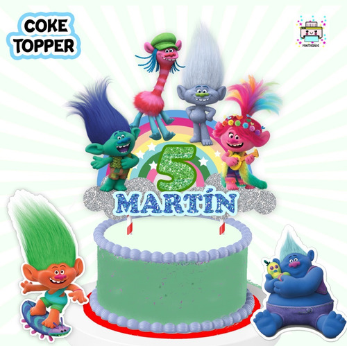 Cake Topper Kit Imprimible Adorno Torta Cars  Trolls 2 Niño