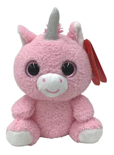 Peluche Animal Sentado Unicornio Ojos Glitter 1662