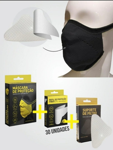 Kit 2 Máscara Knit Fiber + 60un Refil + 2 Suporte De Filtro