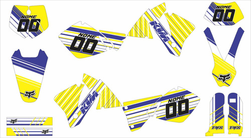 Adesivo Moto Cross Trilha Ktm Exc F 01-02 Fox Racing Lm126