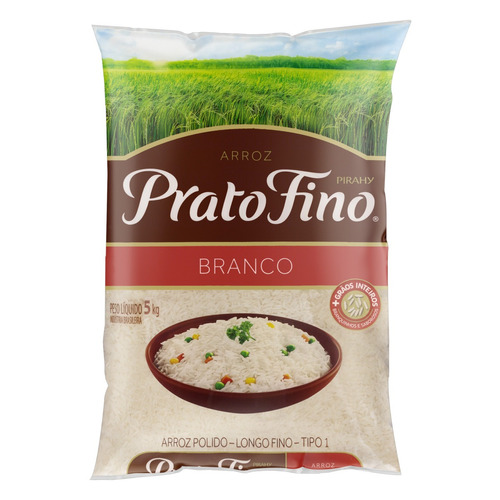 Imagem 1 de 2 de Arroz Branco Tipo 1 Prato Fino Pacote 5kg Prato Fino