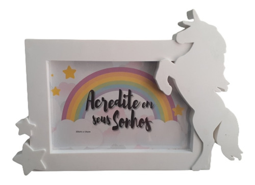 Porta Retrato Soporte De Foto Unicornio Infantil Plástico 