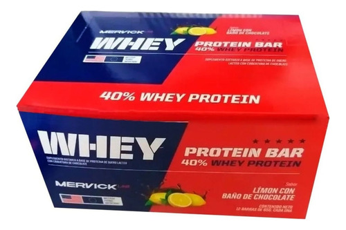 Barras Whey Protein Bar Mervick X12 780 Gr Barritas Proteica