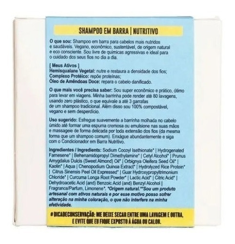 Imagem 3 de 3 de Lola Cosmetics Shampoo Em Barra Nutritivo 90g.