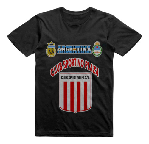 Remera Algodon Negra Club Sportivo Plaza Chaco