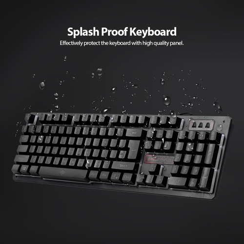 Teclado Para Jogos Com Fio Usb E Mouse Arco-íris Impermeável